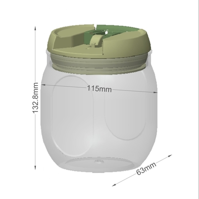 De vlotte Capaciteit van de de Opslag Plastic Container 1200ml van het Oppervlaktevoedsel en ODM het Verzegelen